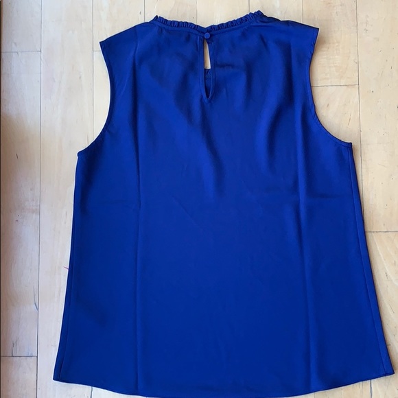 J.CREW Ruffle Neck Shell In Satin Crepe - Picture 4 of 8